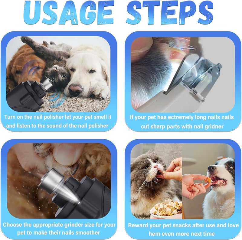 CATPICK 2-in-1 Cat Nail Clippers & Dog Nail Clippers Trimmers for Large Medium Small Dogs Cats Claw Trimmer Quick Sensor and Safety Guard USB Rechargeable with 2 LED Lights Dogs Nail Trimmer - Image 3